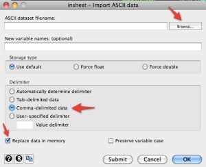 Stata: Reading in Comma Separated Files – psychstatistics